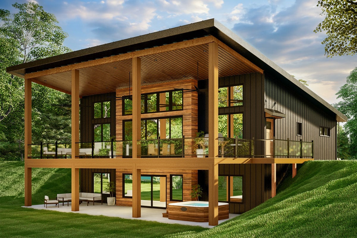 Plan image - 135233GRA:Expandable Lake or Mountain House Plan Under 1700 Square Feet with Dream Rear Deck