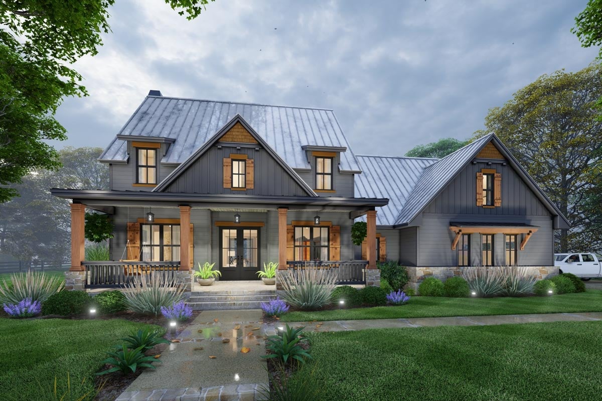 Plan image - 16919WG:Country Craftsman House Plan with 2-Story Great Room and Upstairs Game Room