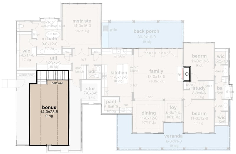 floor plan image Optionally Finished Bonus Room