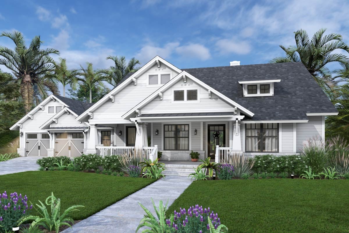 Plan image - 16937WG:3-Bed Craftsman House Plan with Home Office and Bonus Room - 2036 Sq Ft