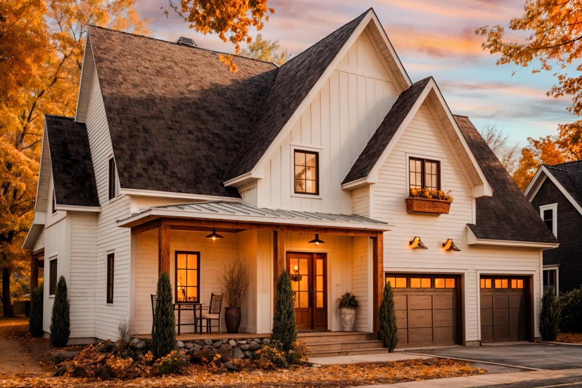 Plan image - 22647DR:6-Bed Country Farmhouse with Finished Lower Level
