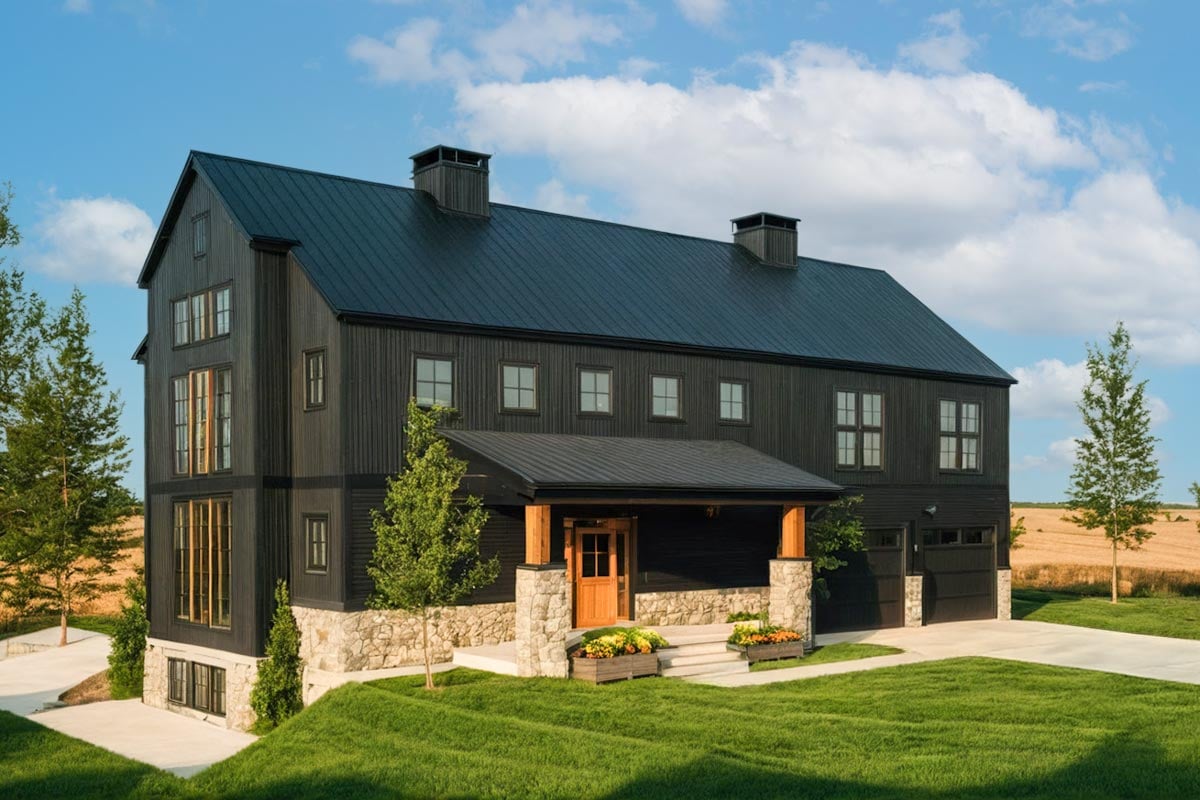 Plan image - 318306MAT:4-Bedroom Barndominium House Plan with 2-Story Great Room - 2549 Sq Ft