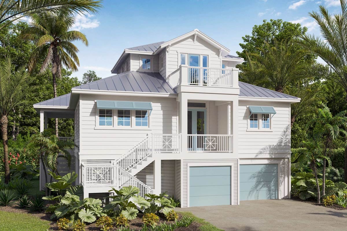 Plan image - 33272ZR:2-Bed Coastal Contemporary with Two-Story Great Room - 2114 Sq Ft