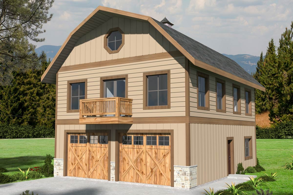 Plan image - 350116GH:Rustic Country ADU House Plan with Home Office - 1083 Sq Ft
