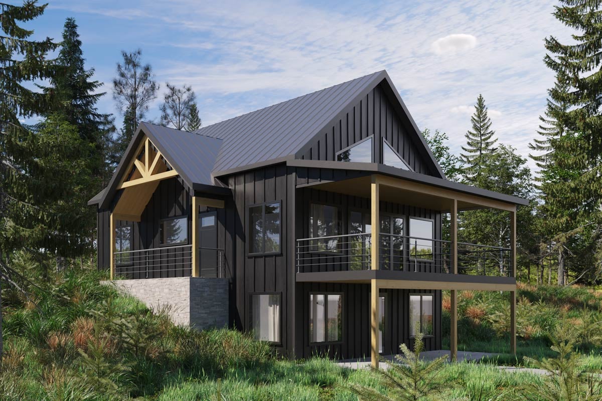 Plan image - 365054PED:Two-Story Modern Cabin with Finished Lower Level - 2186 Sq Ft