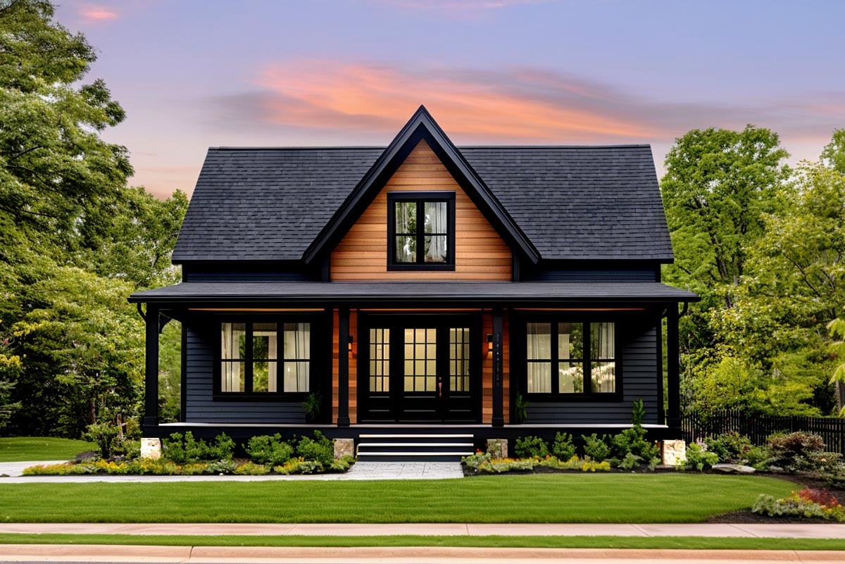 Plan image - 421007WNT:2-Bedroom Modern Farmhouse Cottage Under 1000 Sq Ft
