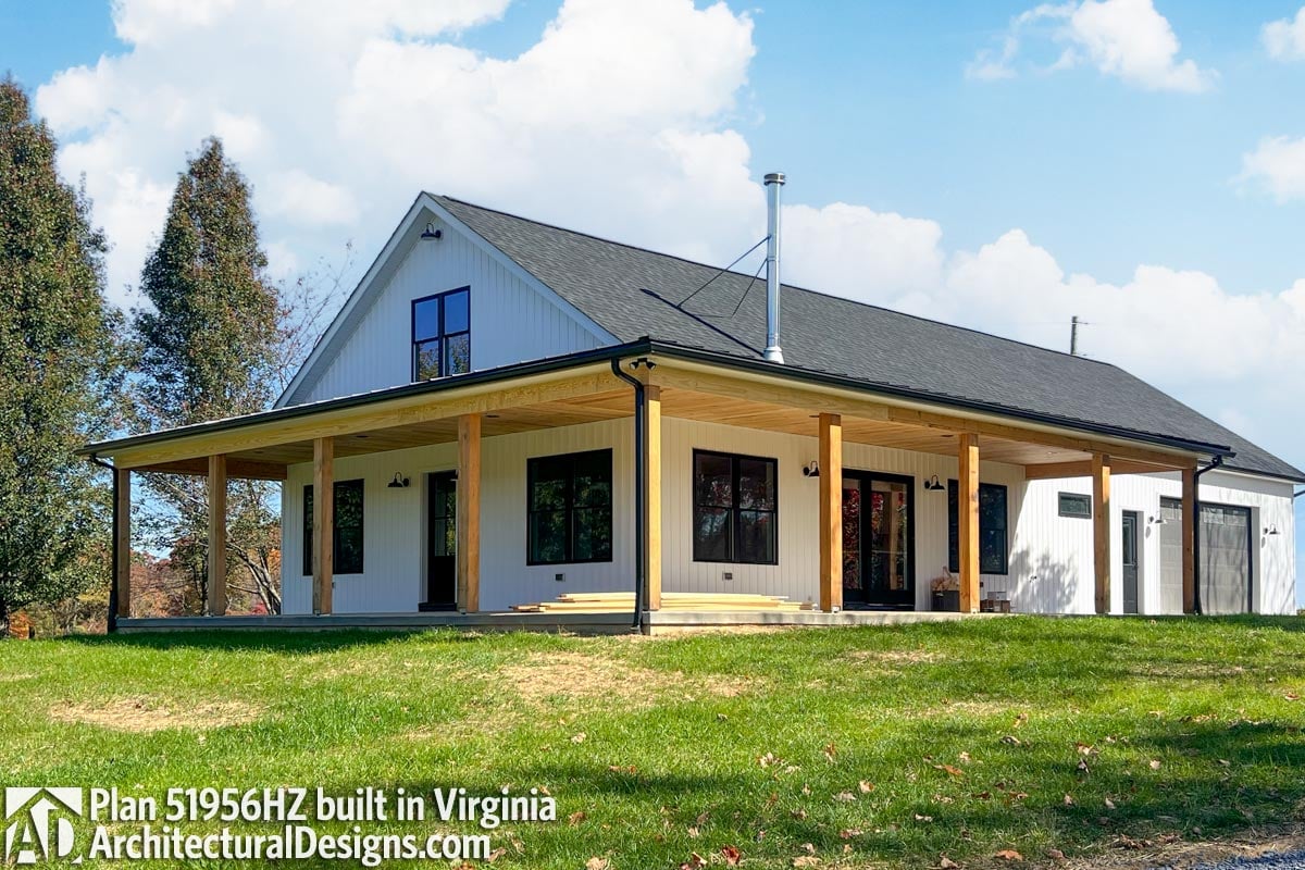 build gallery item - Barndominium Farmhouse Plan 51956HZ Comes to Life in Virginia