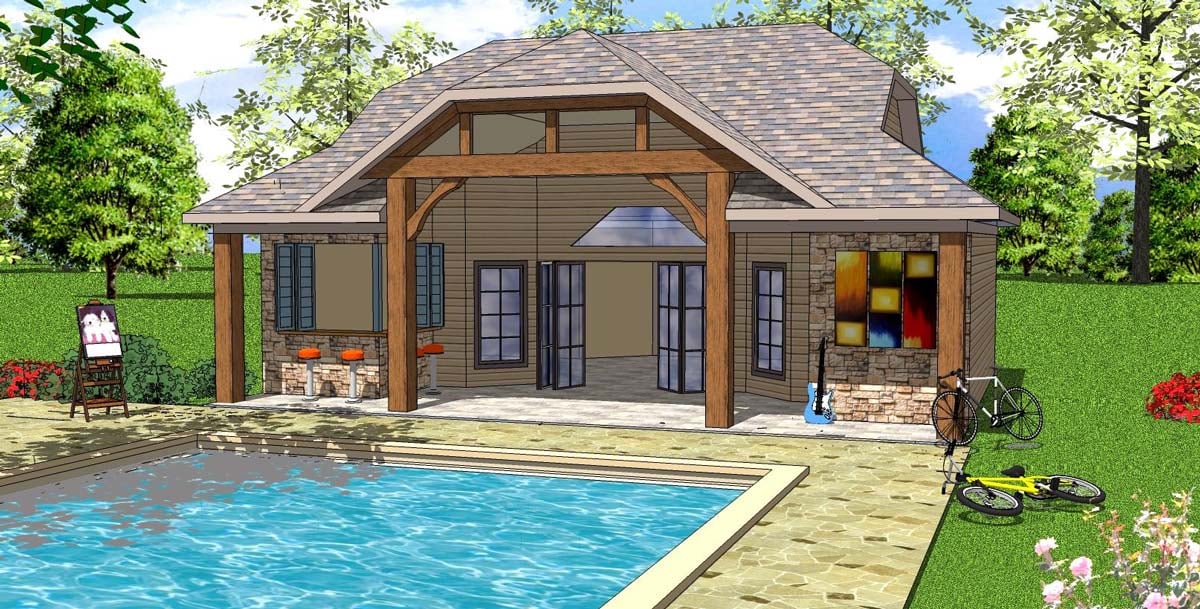 Plan image - 530015UKD:Tiny Craftsman House Plan with Multiple Versions - 701 Sq Ft