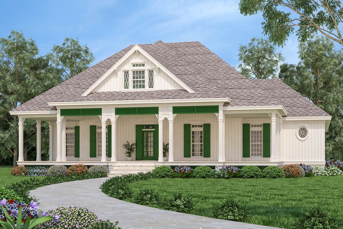 Plan image - 55244BR:3-Bed Southern Cottage House Plan Jack and Jill Bathroom - 1892 Sq Ft