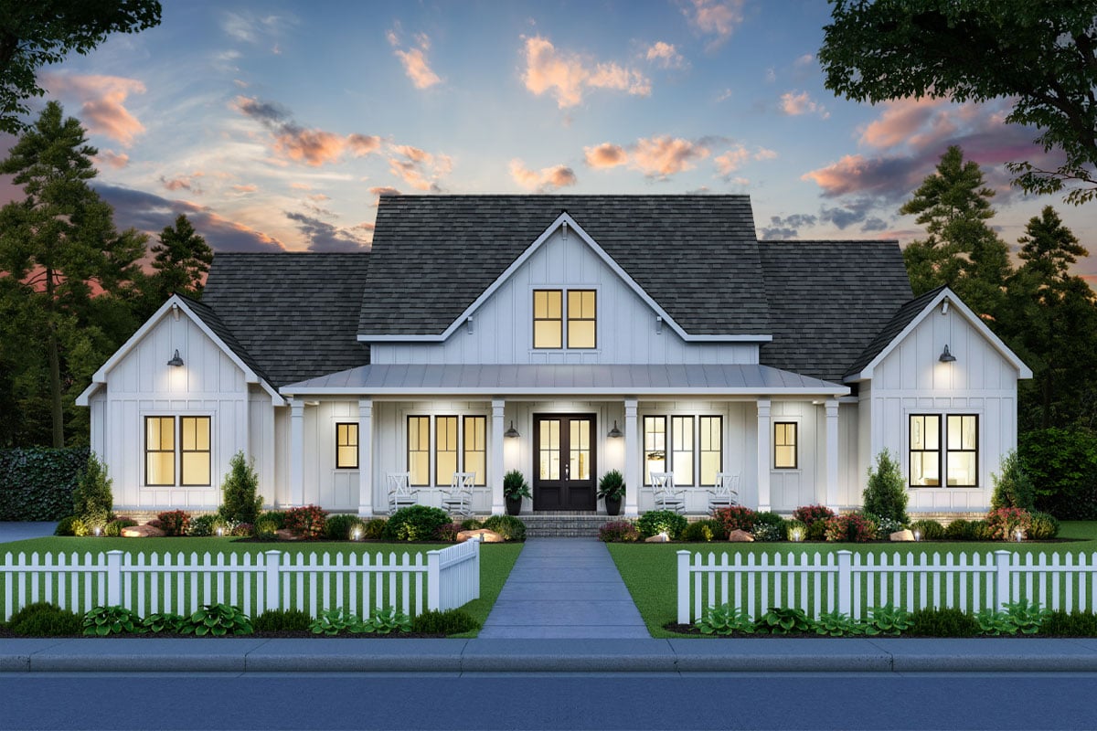 Plan image - 56478SM:Perfectly Balanced 4-Bed Modern Farmhouse Plan