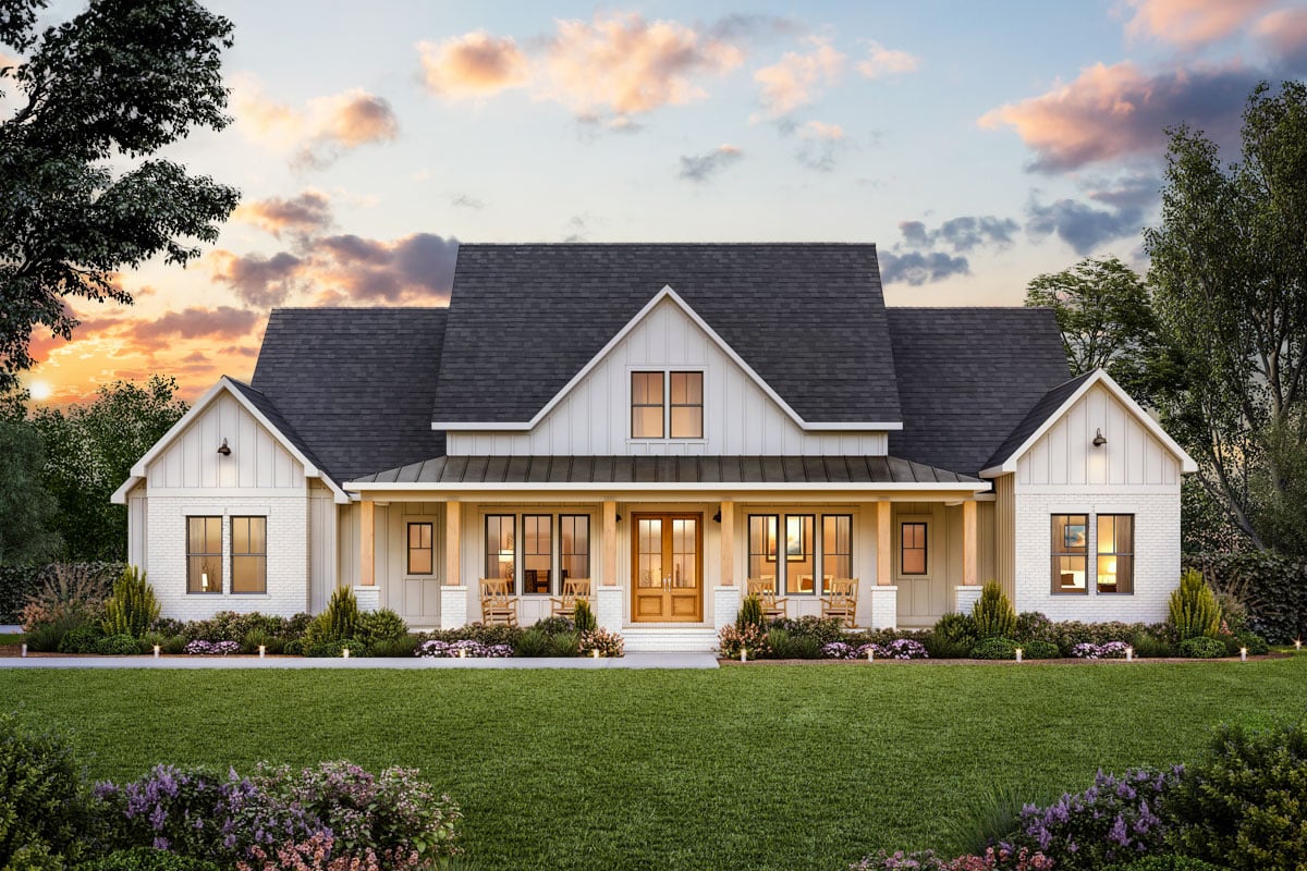 Plan image - 56535SM:4-Bed Modern Farmhouse with Vaulted Great Room and Outdoor Fireplace - 2841 Sq Ft