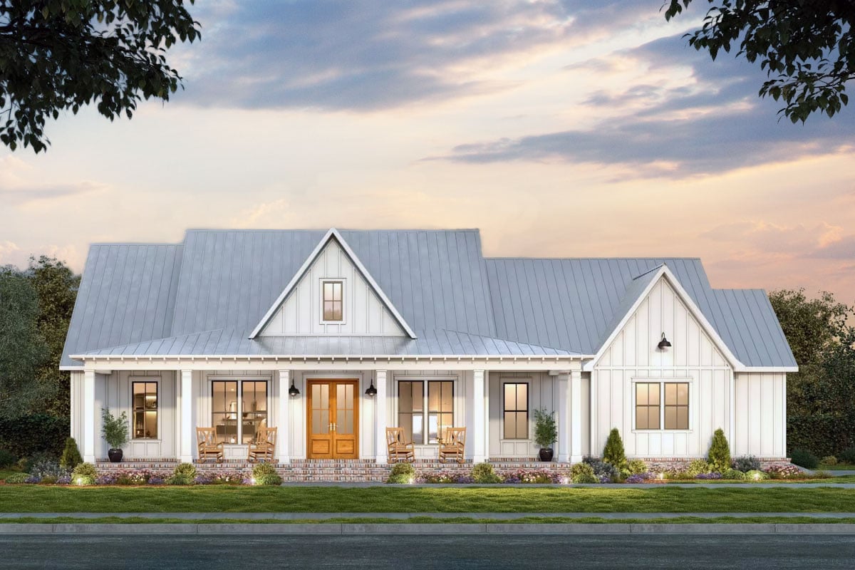 Plan image - 56552SM:Modern Farmhouse with Home Office and Wrap Around Porch - 2101 Sq Ft