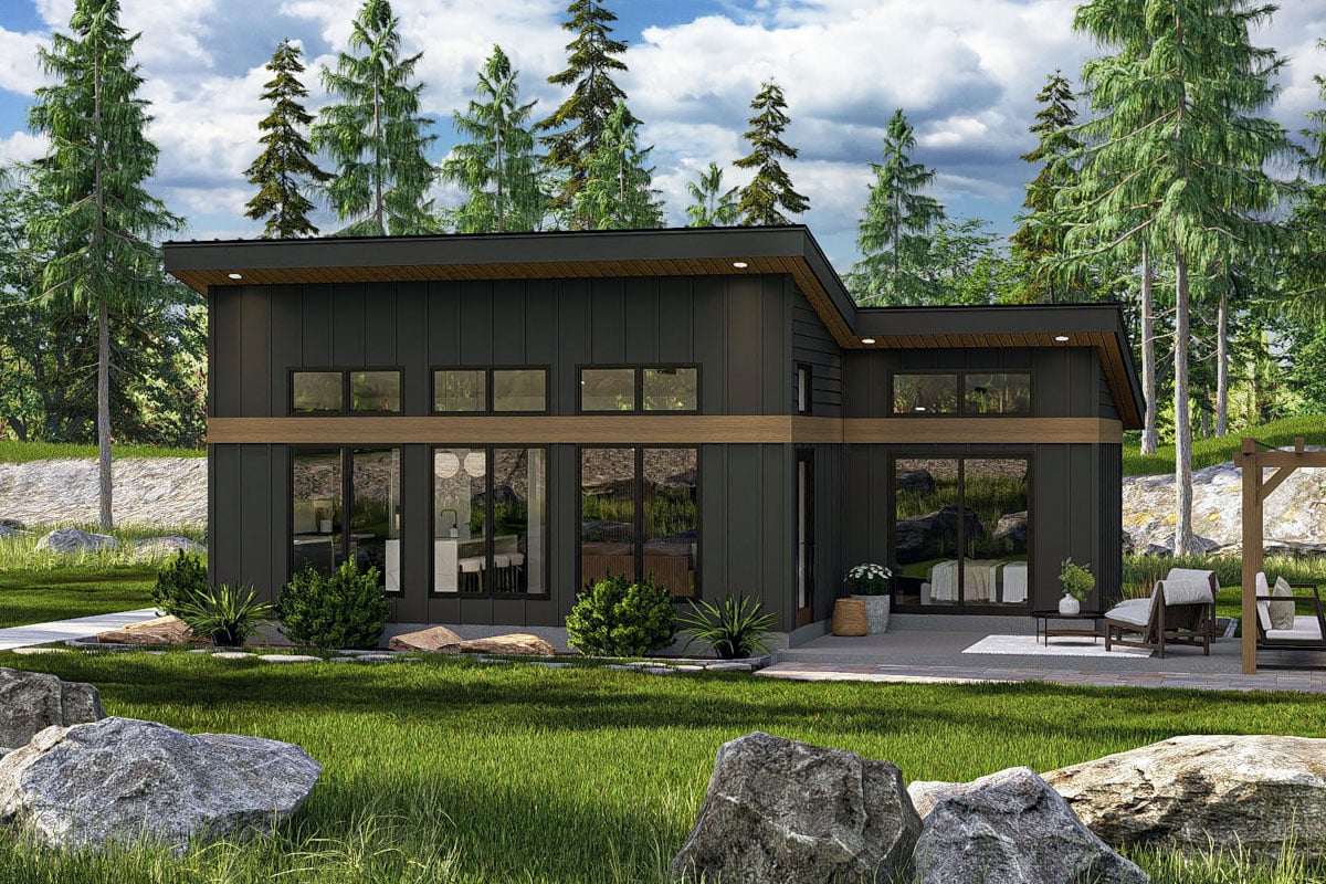 Plan image - 623449DJ:1-Bed Modern ADU House Plan with Patio - 583 Sq Ft