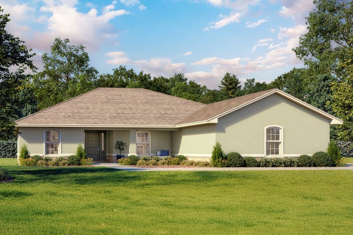 Plan image - 64339BT:3 or 4 Bed Florida House Plan with Rear Covered Lanai - 1928 Sq Ft