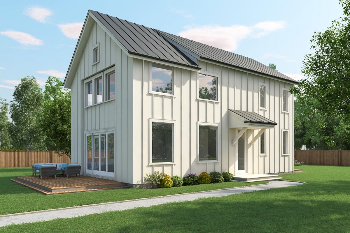Plan image - 670003NEA:2-Bed Barn-Style Modern Farmhouse Plan with Loft and First Floor Master - 1950 Sq Ft