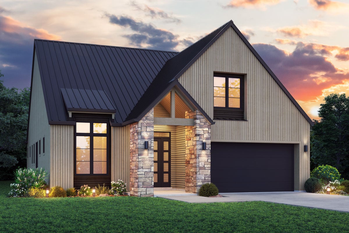 Plan image - 69871AM:Contemporary Scandinavian-Style Cottage with Bonus Room - 1696 Sq Ft