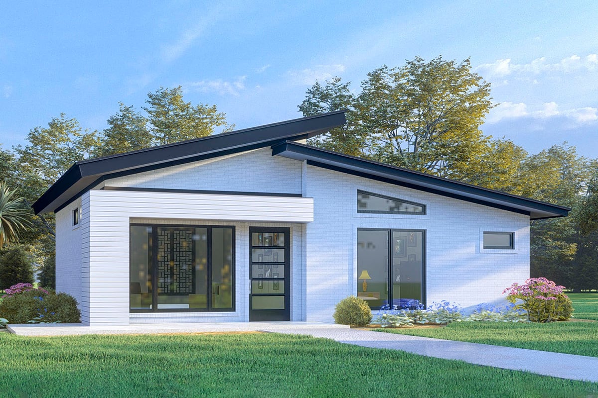 Plan image - 70769MK:Compact Modern Home Plan Under 1100 Square Feet with 3 Bedrooms