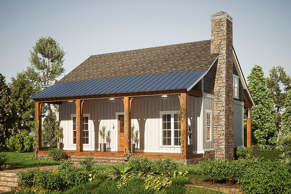 Plan image - 70808MK:Rustic Getaway with 2-Story Great Room and Upstairs Sleeping Loft - 1764 Sq Ft