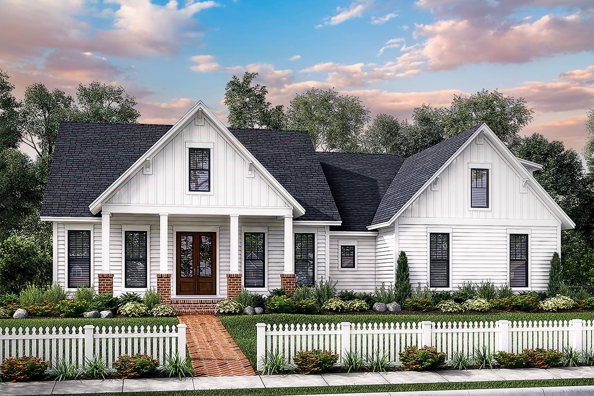 Plan image - 51772HZ:Exclusive Farmhouse with Bonus Room and Side Load Garage - 1988 Sq Ft