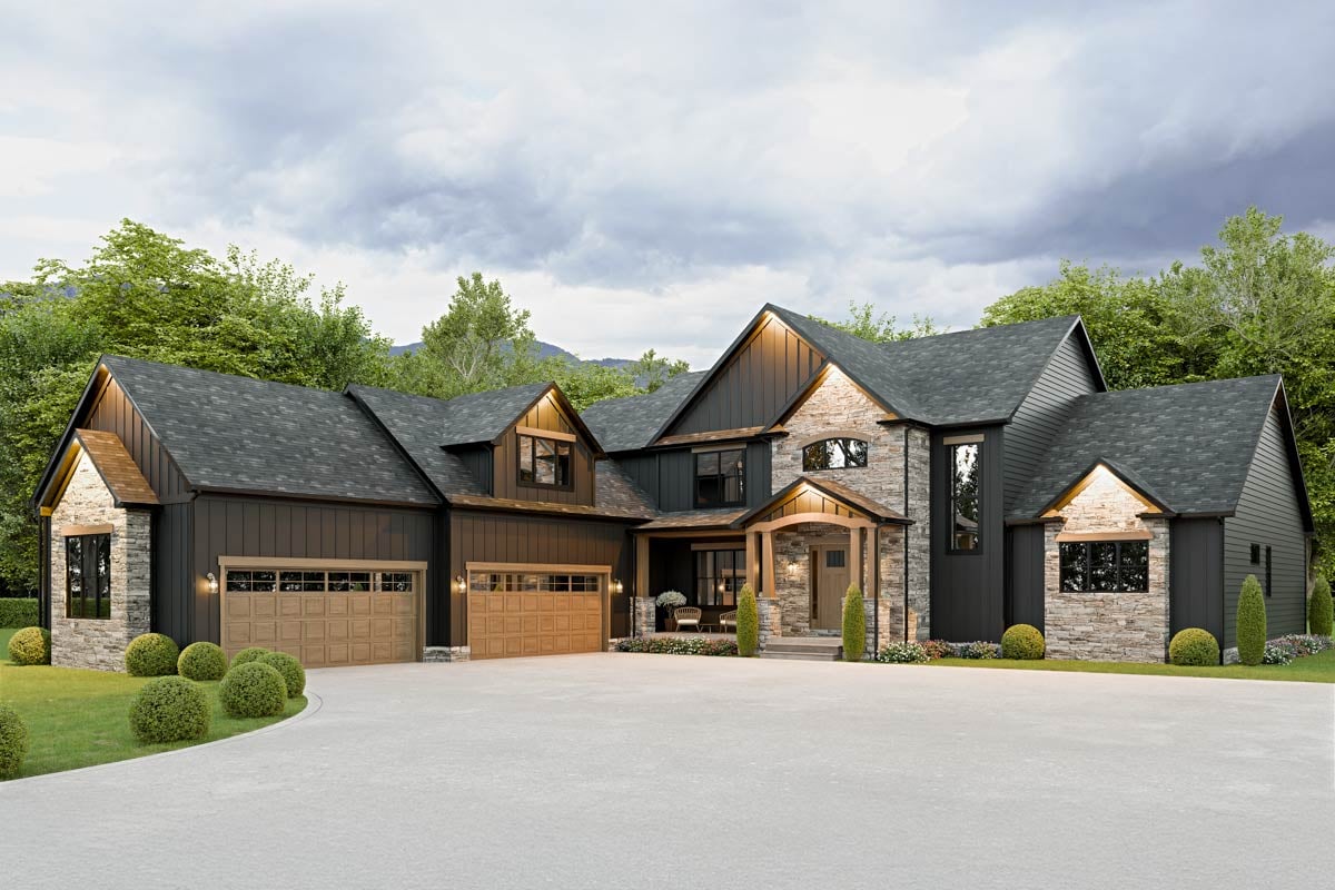 Plan image - 911023JVD:2-Story House Plan Over 4700 Square Feet with Home Office and Main-Level Master Bedroom