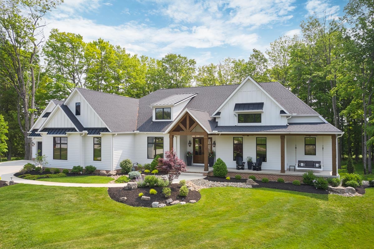 Plan image - 911032JVD:4100 Square Foot New American House Plan with 4-Car Garage and Expansion Below