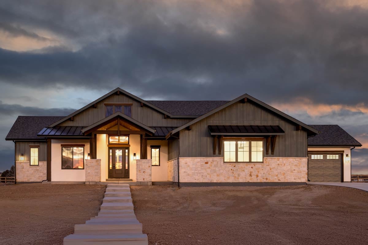 Plan image - 95274RW:2 or 3 Bedroom Mountain House Plan with Optionally Finsihed Lower Level - 2622 Sq Ft